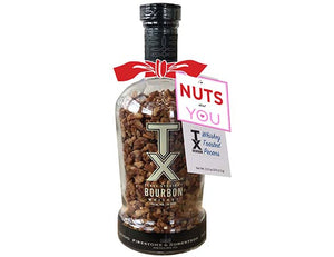 TX Bourbon Whiskey Toasted Pecans In A Whiskey Bottle