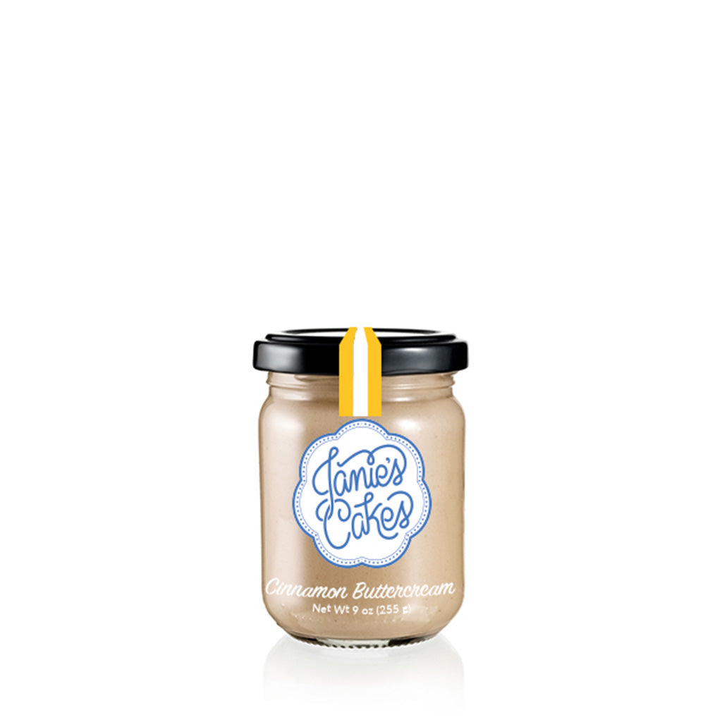 Cinnamon buttercream frosting by the jar. Featured in the Cinnamon Jane