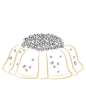 Illustration of Janie's Cakes Chocolate chip pound in the shape of a bundt cake