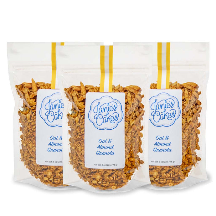 Janie's Cakes oat and almond granola in bulk quantities