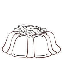 Load image into Gallery viewer, Janie&#39;s Cakes illustration of Chocolate pound cake in the shape of a bundt cake.