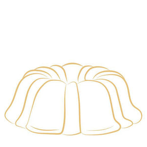 Janie's Cakes illustration of a rum pound cake in the shape of a bundt cake