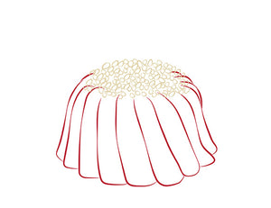 red velvet jane size poundc cake in the shape of a bundt cake illustration