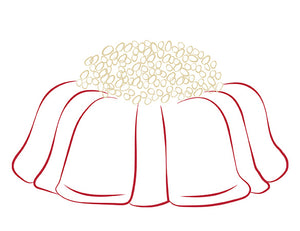 red velvet jane size poundc cake in the shape of a bundt cake illustration