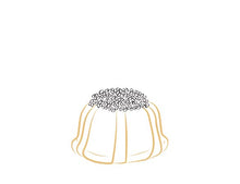 Load image into Gallery viewer, Vanilla pound cake in the shape of a bundt filled with chocolate sauce and topped with chocolate shavings. Serves 1-2. Each Janie&#39;s Cake Petite size pound cake is packaged in a clear container with a Janie&#39;s logo sticker and yellow and white striped closure sticker.