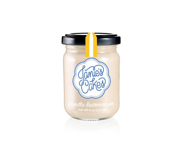 Vanilla buttercream in a jar. Featured in our Celebration Jane.